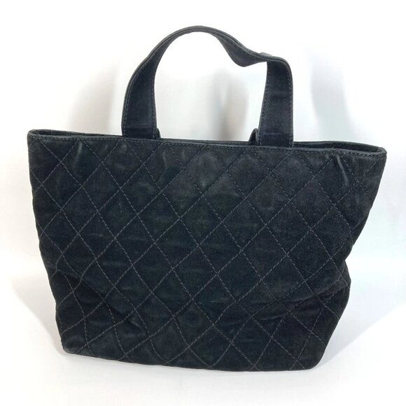 CHANEL Matelasse Quilted CC Mark turnlock Shoulder Bag 2WAY Tote Bag suede Black - Picture 13 of 16